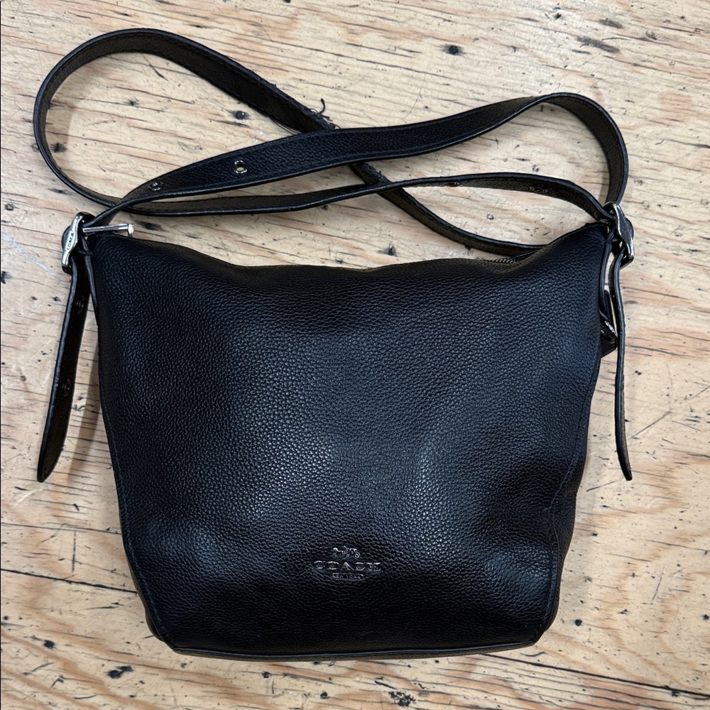 Coach Black Pebbled Leather Shoulder Bag - Picture 2 of 7